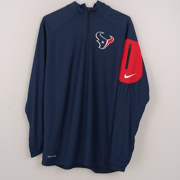 Houston Texans Nike NFL On-Field 1/4 Zip Pullover Windbreaker Jacket Mens XLarge - Picture 10 of 10